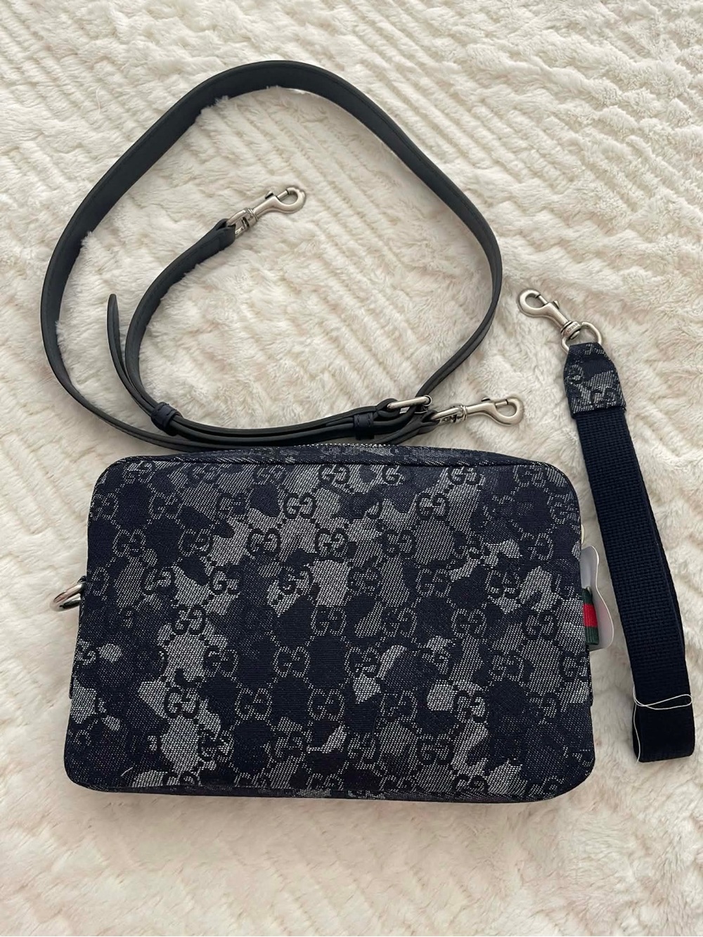 Brand new Gucci Convertible Crossbody Bag Camouflage GG Denim